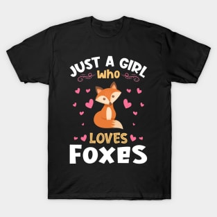 Just a Girl who Loves Foxes Gift T-Shirt